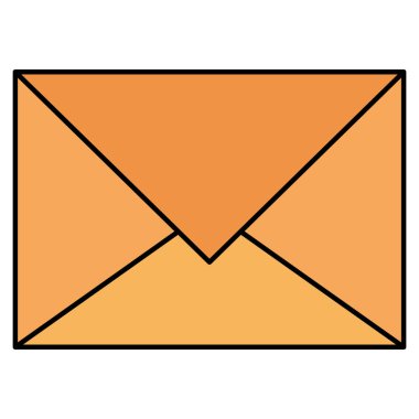 Zarf posta izole simgesi