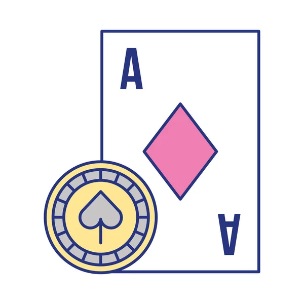 Carte as puce casino pari de jeu — Image vectorielle