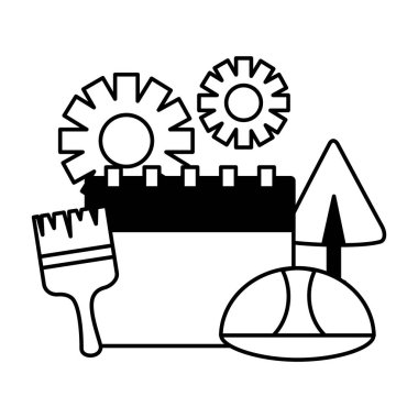 takvim fırça kask spatula