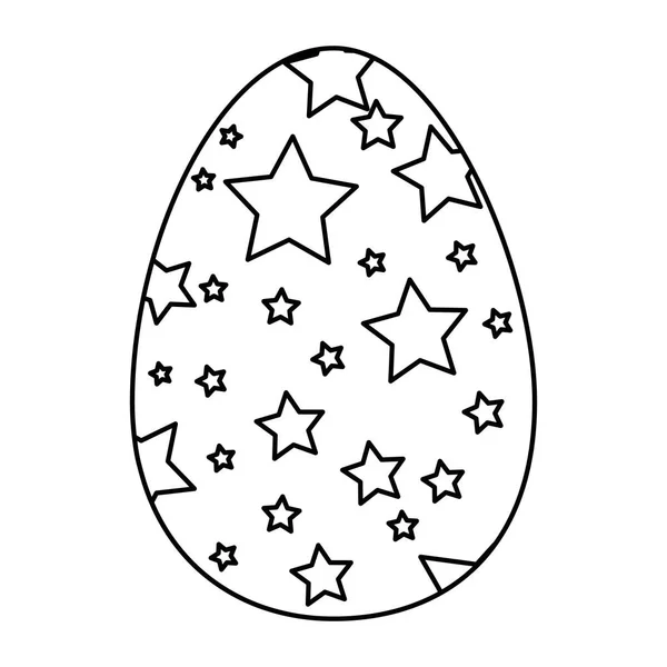 Ζωγραφισμένα Πασχαλινά αυγά με τα αστέρια γιορτή — Διανυσματικό Αρχείο