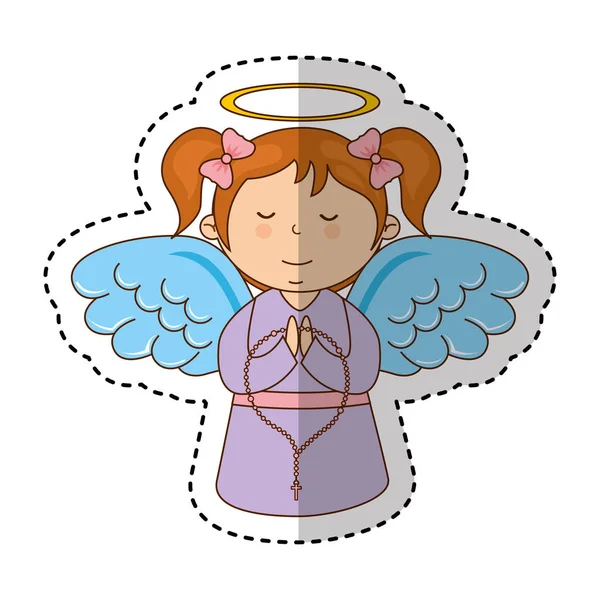 Niña ángel carácter — Vector de stock