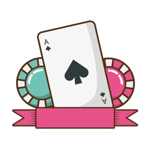 Poker cards isolated icon — Stock Vector