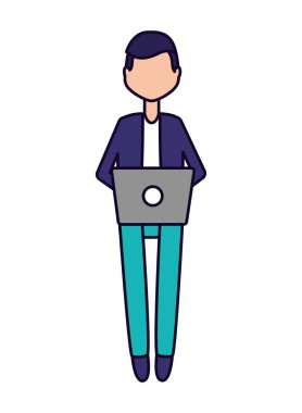 dizüstü bilgisayar kullanan adam