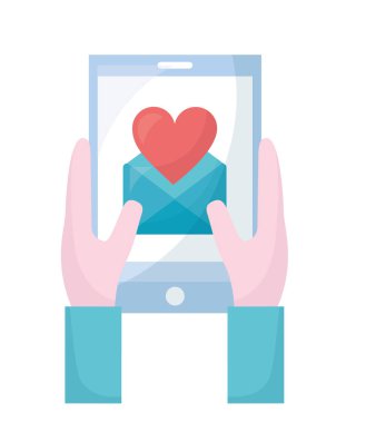 akıllı telefon ve set simgeleri ile eller