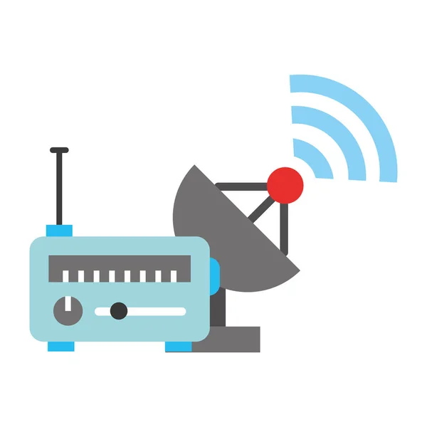 Radio signal satellite diffusion nouvelles de dernière heure — Image vectorielle