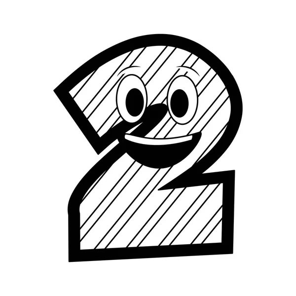 Kawaii szám karakter karikatúra Comic design Image — Stock Vector
