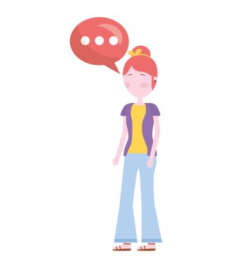 konuşma balonu avatar karakter olan kadın