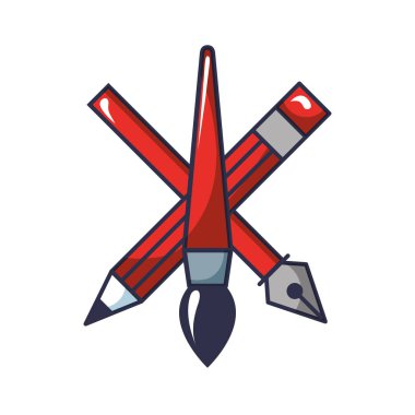 boya fırçası ve dolma kalem ile kalem