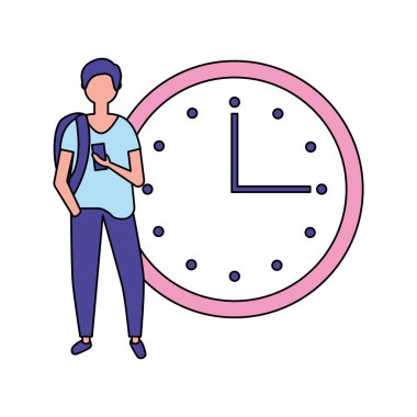 Genç adam cep saati kullanıyor