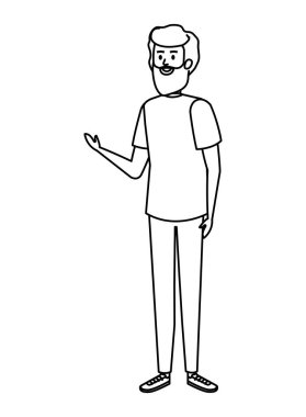 Sakallı genç adam.