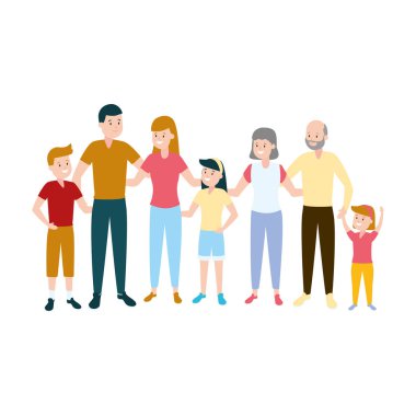 mutlu aile anne-babalar çocuk dedesi