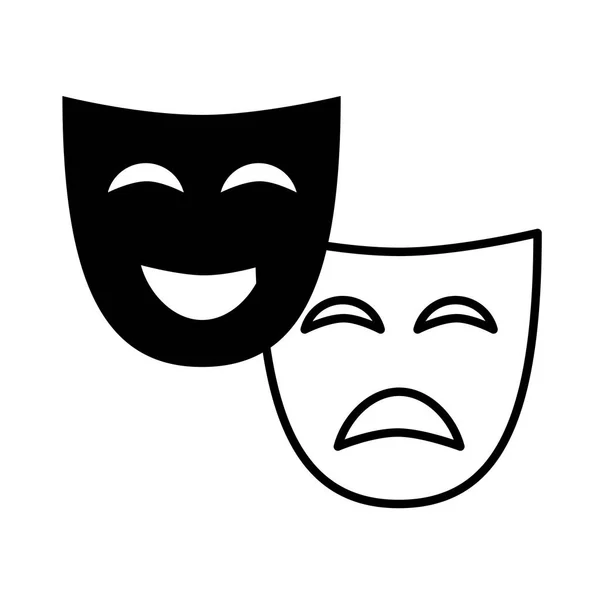 Teatr maska Komedia Dramat — Wektor stockowy