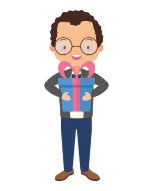 hediye kutusu ile adam