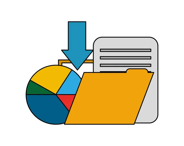 文件夹与文档和统计图形 — 图库矢量图片