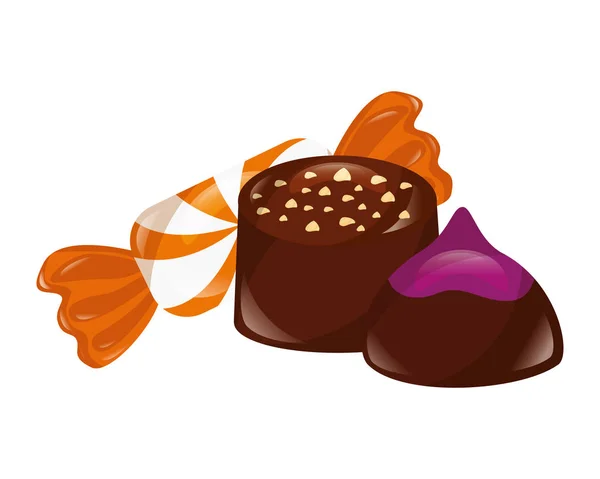 Sladká čokoládová bonbon a cukroví — Stockový vektor