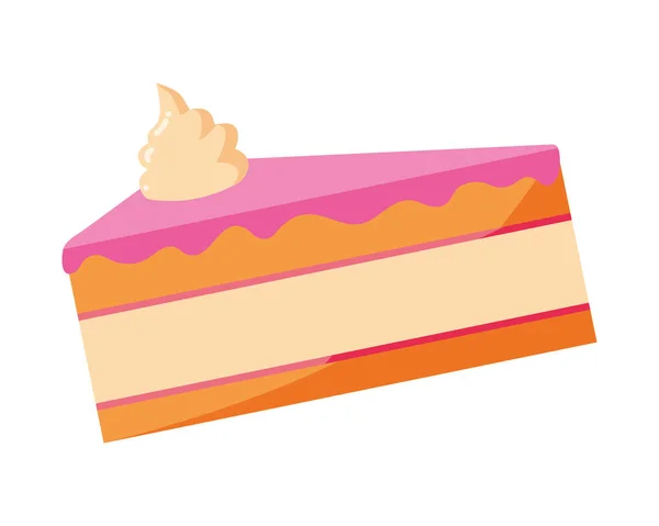 Rebanada de pastel dulce — Vector de stock