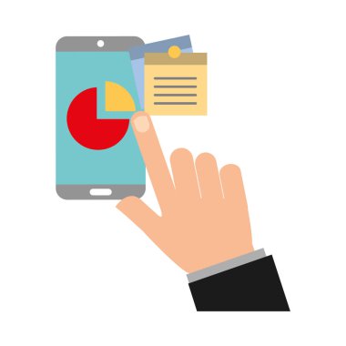 el dokunaklı akıllı telefon grafik pasta not ofis