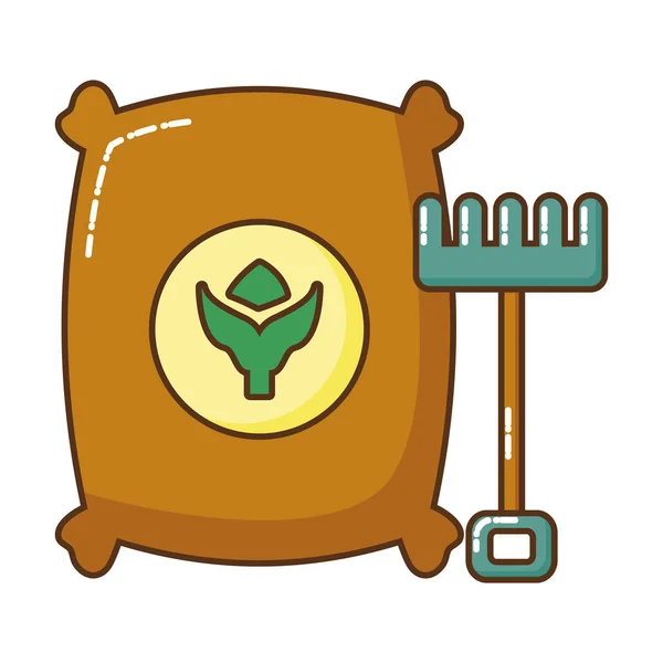 Gardening tools isolated icon — Stock Vector