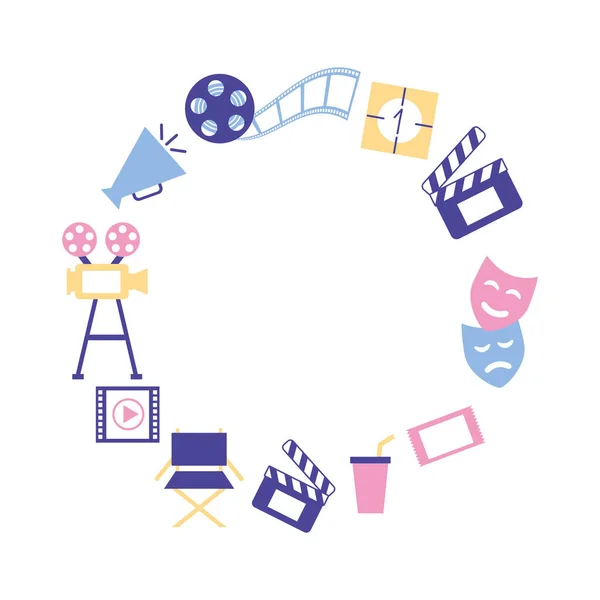 Productie film film Cinema frame — Stockvector