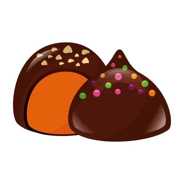Sladká čokoláda plněné bonbon Chip — Stockový vektor