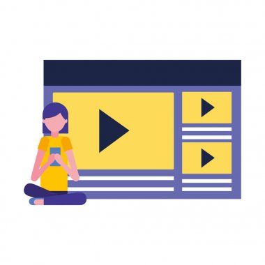 Mobil video içerik medya kullanarak kadın