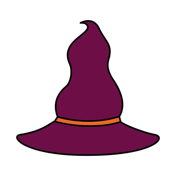 Halloween bruja sombrero aislado icono — Archivo Imágenes Vectoriales