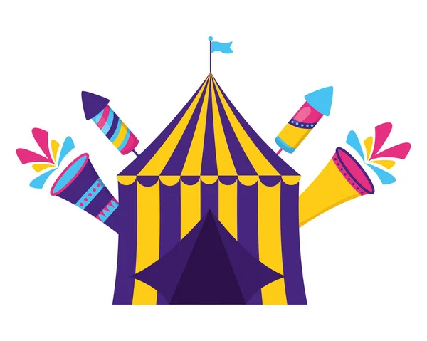 Karnaval çadır havai fişek — Stok Vektör
