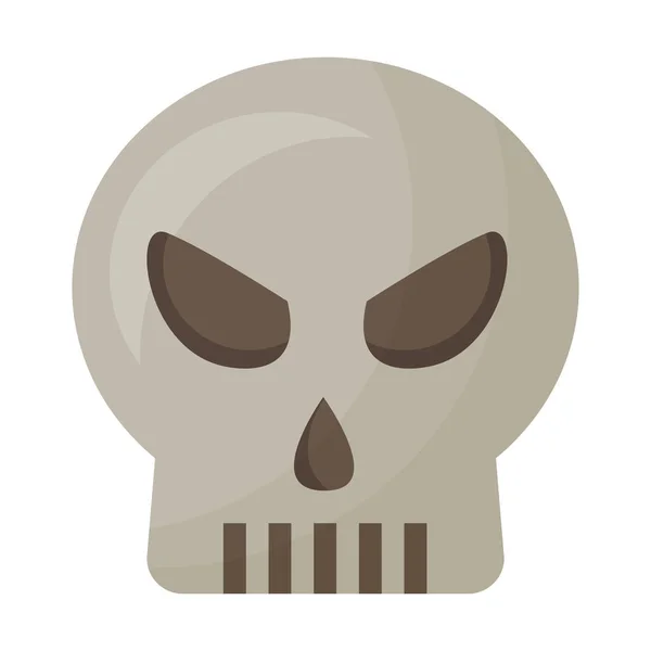 Halloween cráneo aislado icono — Vector de stock