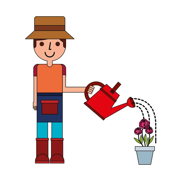 Concepto de trabajo de jardinería — Vector de stock