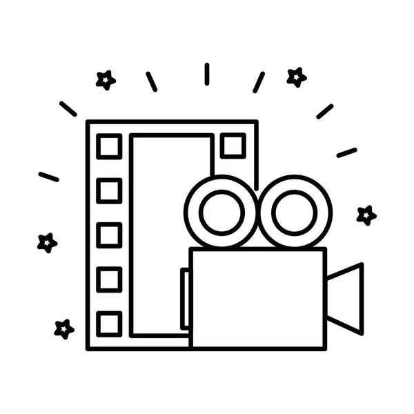 Video camera and movie tape icon — Stock Vector