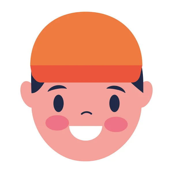 Cara de hombre sonriente sobre fondo blanco — Vector de stock