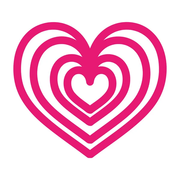 Coeur amour romance passion style icône — Image vectorielle