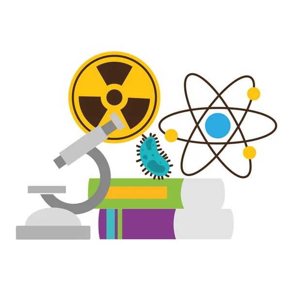学校科学放射線原子図書 — ストックベクタ