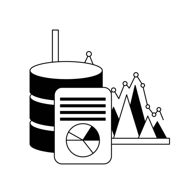 Entreprise base de données serveur document statistique — Image vectorielle