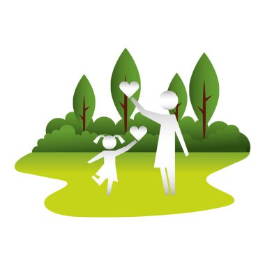 manzara kalpleri ile anne ve kızı