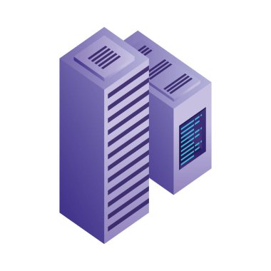 sunucular veri merkezi isometrik simgesi