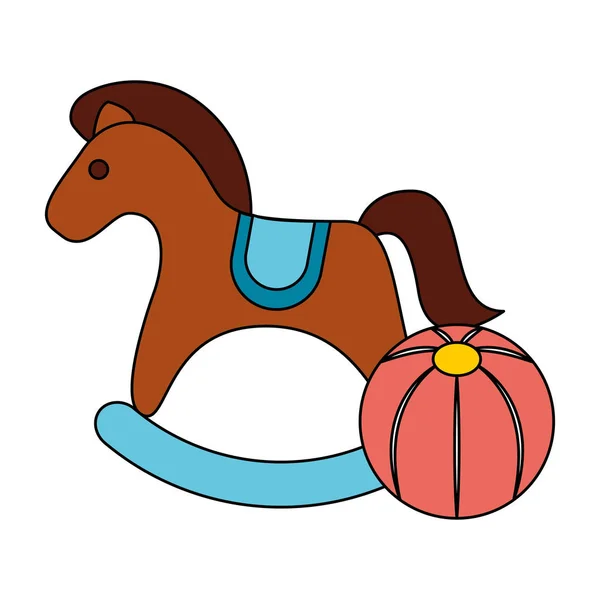 Гойдалка кінь гумовий м'яч дитячі іграшки — стоковий вектор