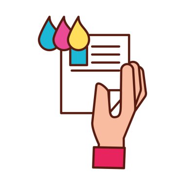 Kağıt Renk tonlu tasarım tutan el