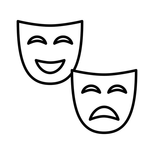 Maschera teatro icona isolata — Vettoriale Stock