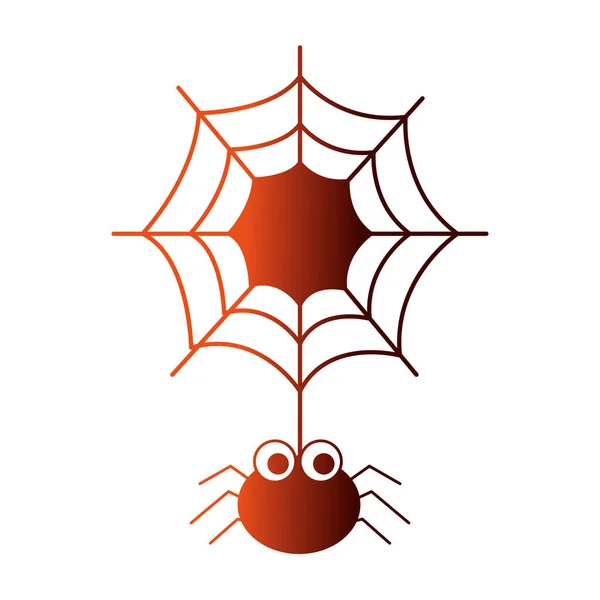 Spiderweb izole simgesi ile halloween örümcek — Stok Vektör