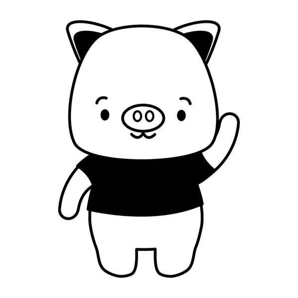 可爱的小猪卡通 — 图库矢量图片