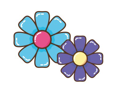 güzel çiçek ile izole simgesi yapraklar