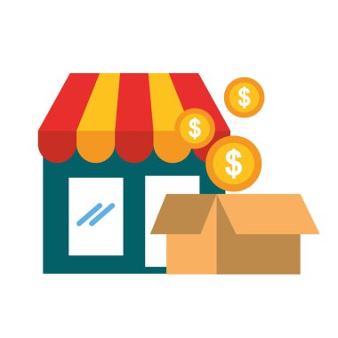 online alışveriş pazarı karton kutu sikke