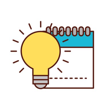 Grafik Tasarım: Not defteri ve ampul fikir yaratıcılık