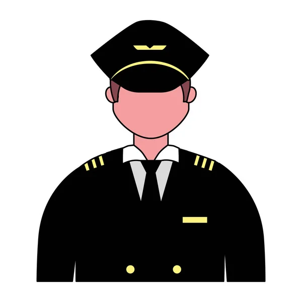 Captain pilot employee labor on white background — Stock Vector