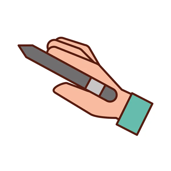 Графічний дизайнер рука тримає ручку інструменту — стоковий вектор