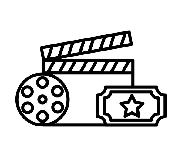 Película conjunto objetos icono — Vector de stock