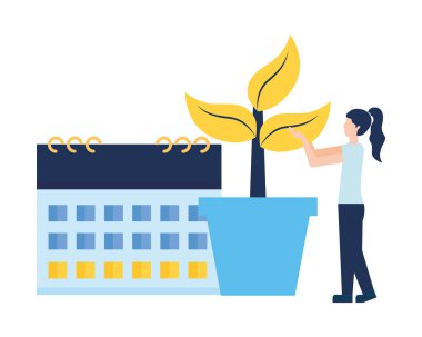 Kadın takvimi saksıda bitki