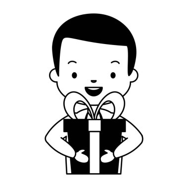 hediye kutusu ile adam