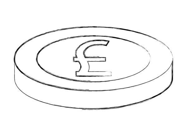 Фунт большой британской монеты валютные деньги — стоковый вектор